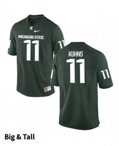 Men's Michigan State Spartans NCAA #11 Colar Kuhns Green Authentic Nike Big & Tall Stitched College Football Jersey GE32R66WC